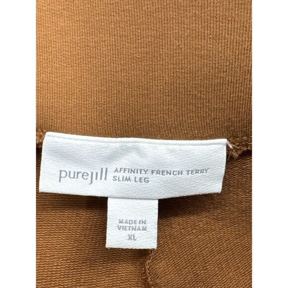 Pure Jill Affinity French Terry Slim Leg Pants XL Camel Brown - Picture 4 of 6